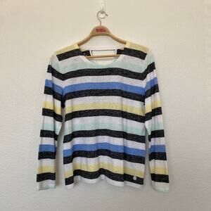 Talbots‎ T by Talbots Soft Knit Long Sleeve Top Keyhole Colorful Women's XL